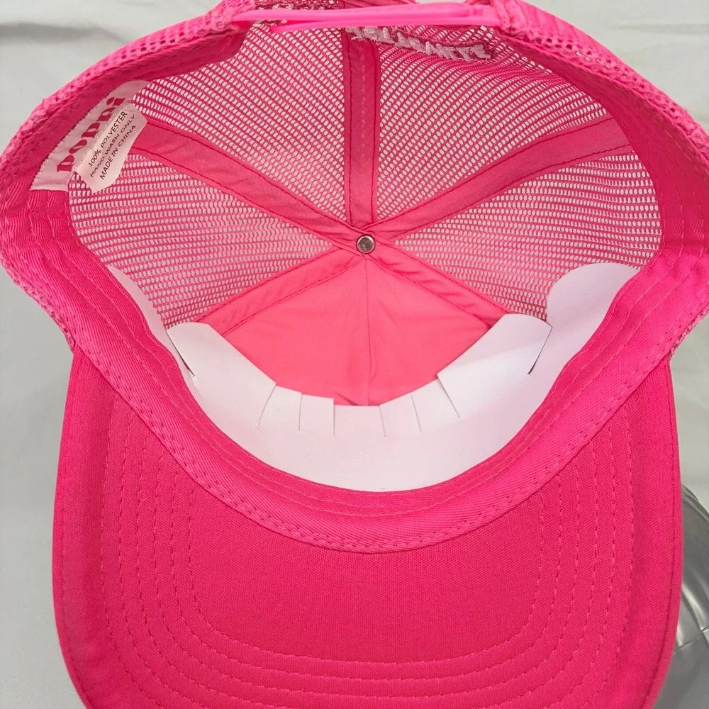 Poppi Trucker Hat Major Flavor Tour Unisex OS Pink Cream Snapback Cap